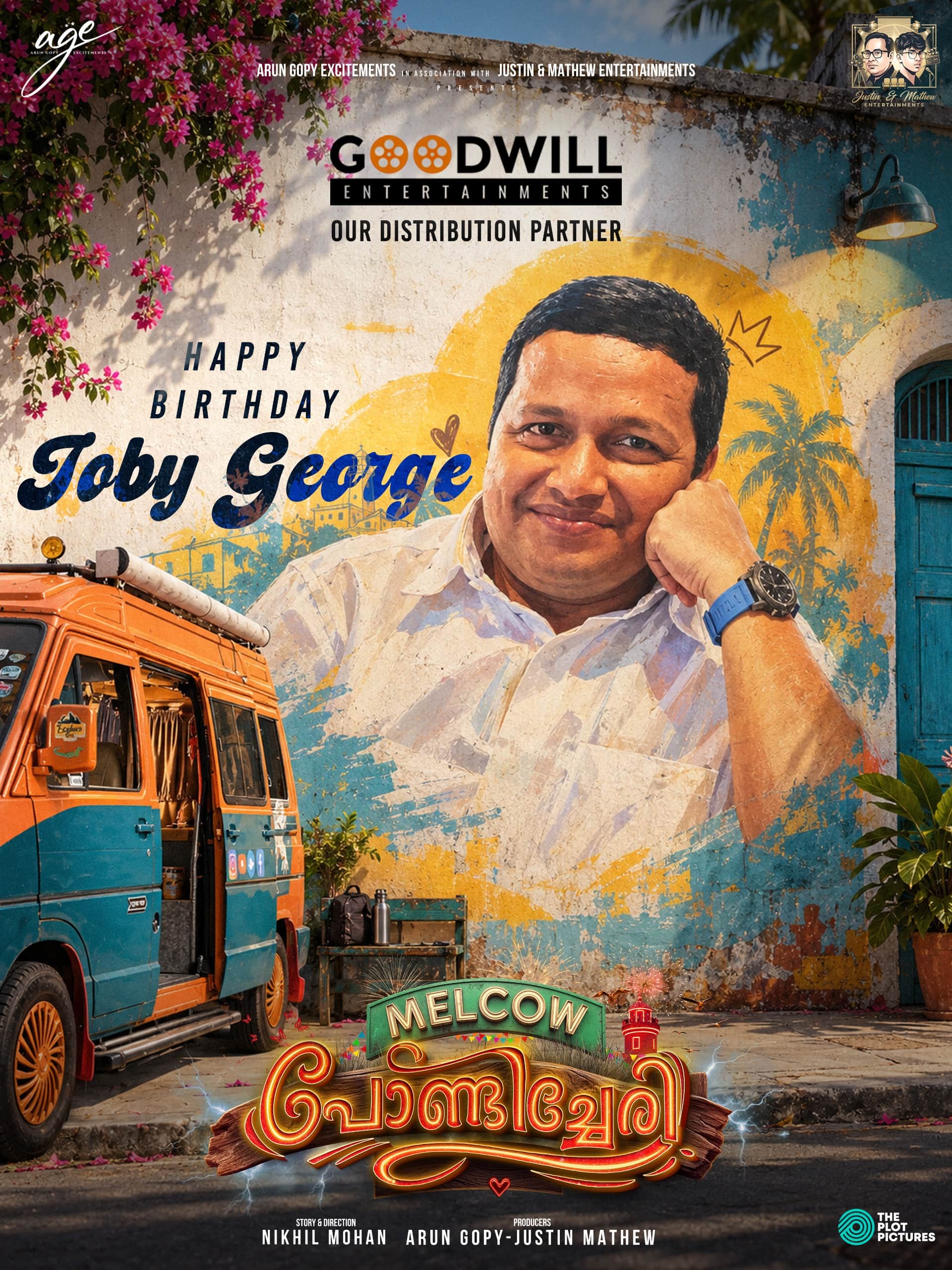 Happy Birthday Toby George poster for Melcow Pondicherry